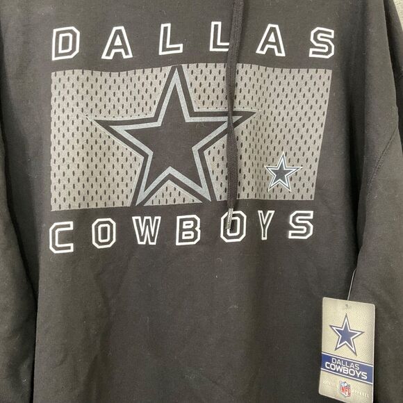 NFL DALLAS COWBOYS APPAREL Black/Gray HOODIE SWEATSHIRT mens 2XL NEW - Picture 2 of 9